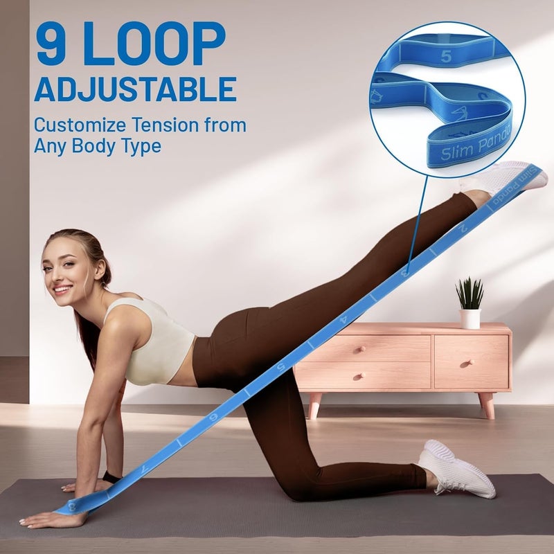 Slim Panda Stretch Strap, Dance Stretch Bands Flexibility, Elastic Yoga Stretching Strap with 9 Loops for Physical Therapy, Pilates, Yoga, Ballet, Gymnastics Stretching Bands for Exercise - Image 4